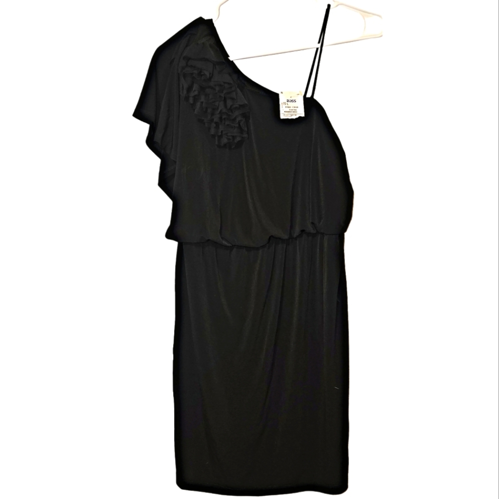 NWT Sweet Storm Black One Shoulder Dress